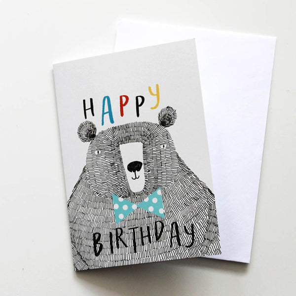 Happy Birthday Bear Print Card 