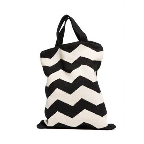 Black and White Wool Bag