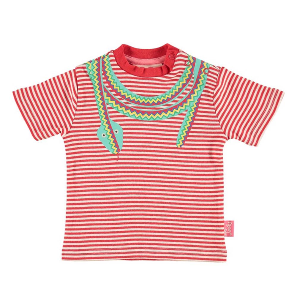 Red Stripe and Print T-Shirt
