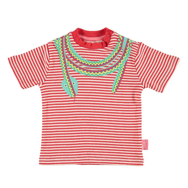 Red Stripe and Print T-Shirt