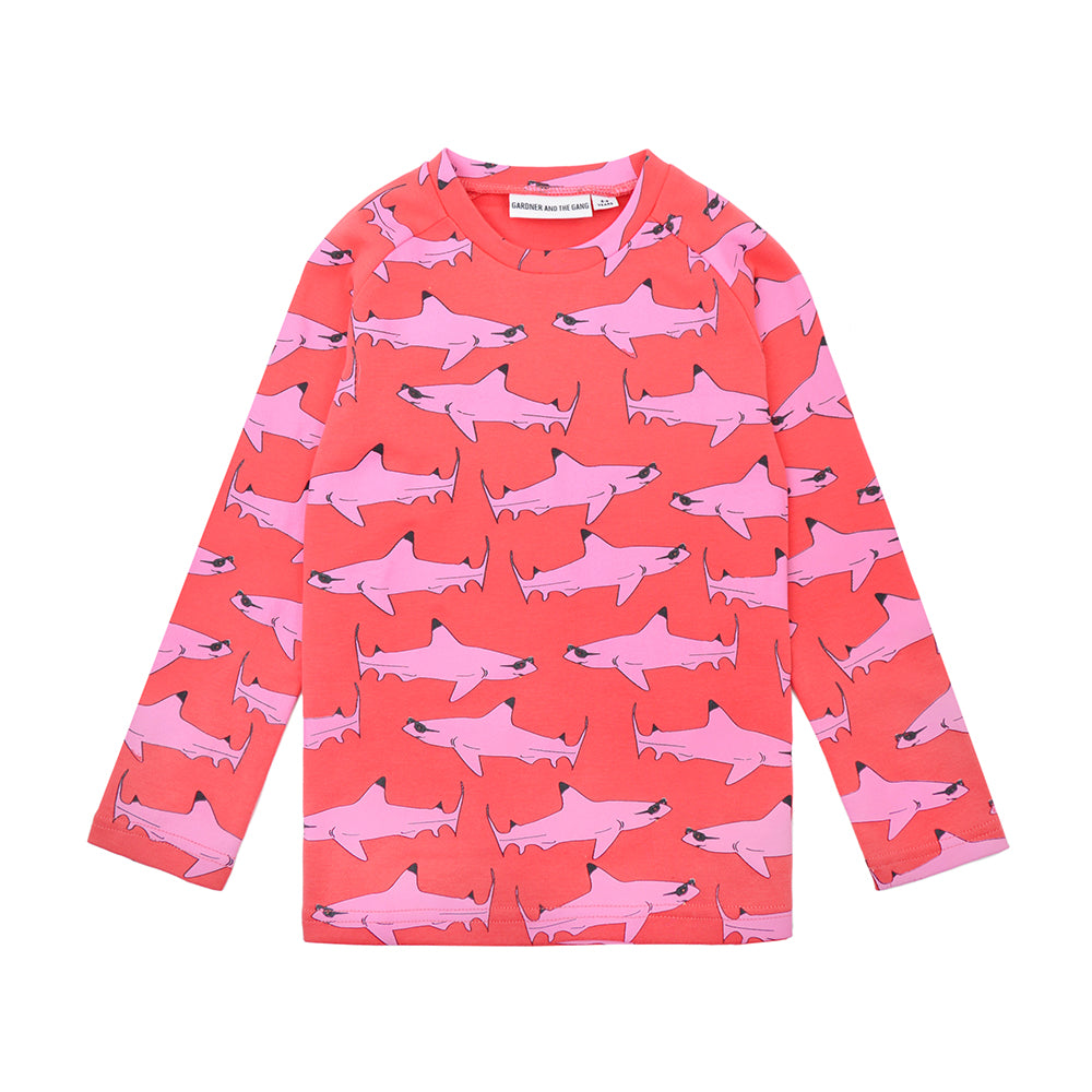 Pink Shark Print Top