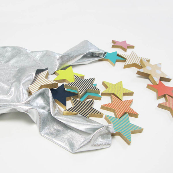 Colourful  Wooden Cookie Stars Toy